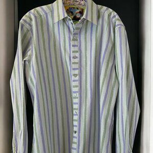 Men's Robert Graham Multi Colored Button Down Casual Dress Shirt Size XL